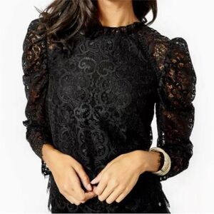 Lilly Pulitzer Black Lace Top